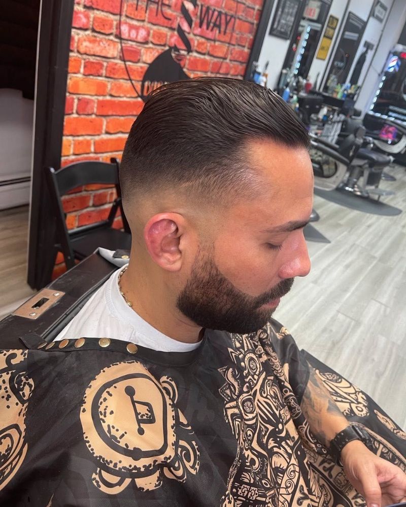 Classic taper with sculpted beard at The Way Barbershop